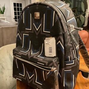 MCM Stark Gunta M Stripe Backpack in Visetos